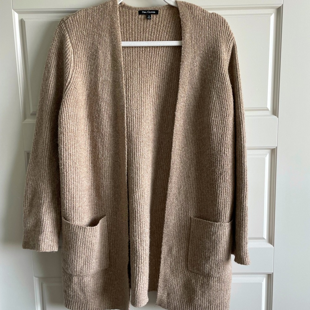 Pink Clover Light Tan Knit Cardigan